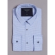 Chemise à micro-motif en coton stretch