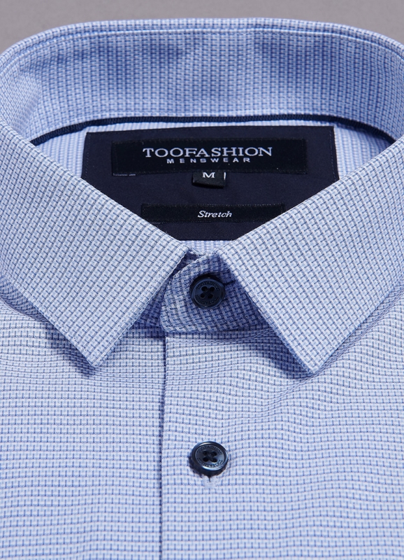 Chemise à micro-motif en coton stretch