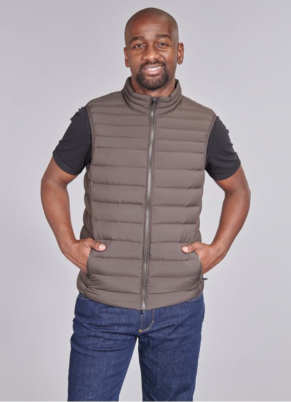 Quilted gilet with real down filling