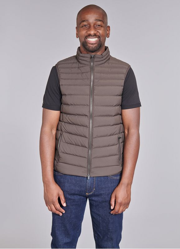 Quilted gilet with real down filling