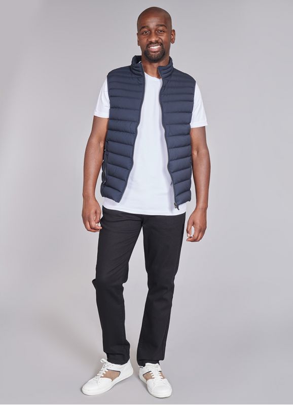 Quilted gilet with real down filling