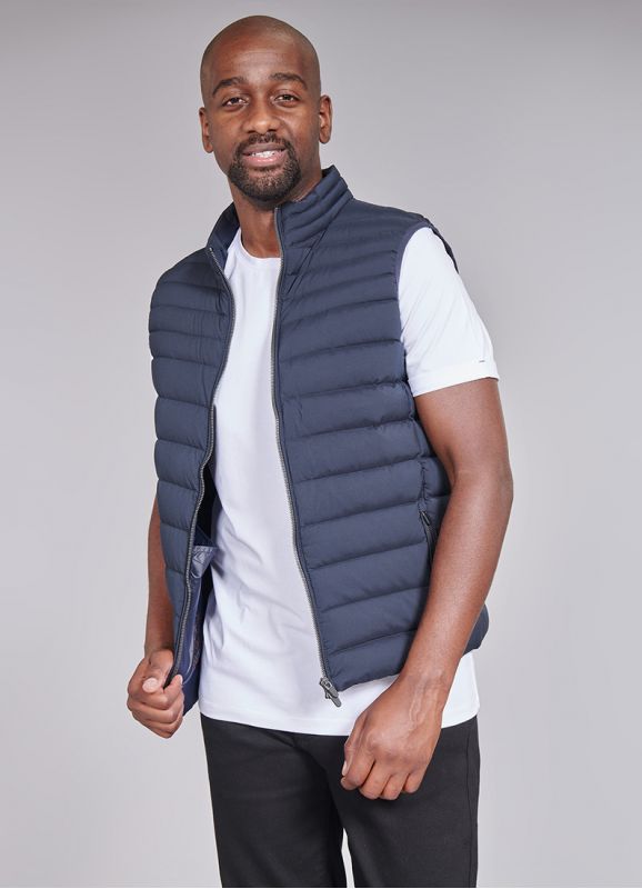 Quilted gilet with real down filling