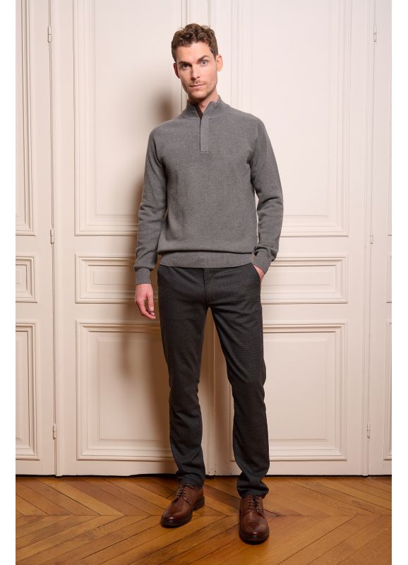 Pull col montant avec suede