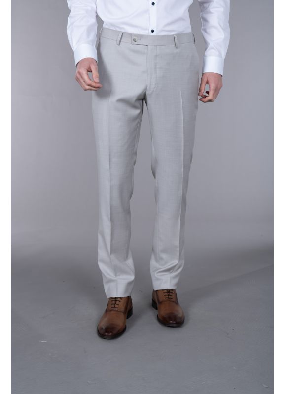 Pantalon de costume en fil-à-fil de laine vierge Super 110's