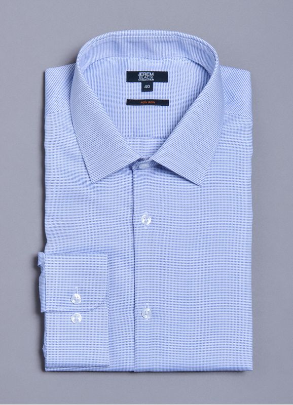 NON-IRON textured cotton shirt – Modern fit