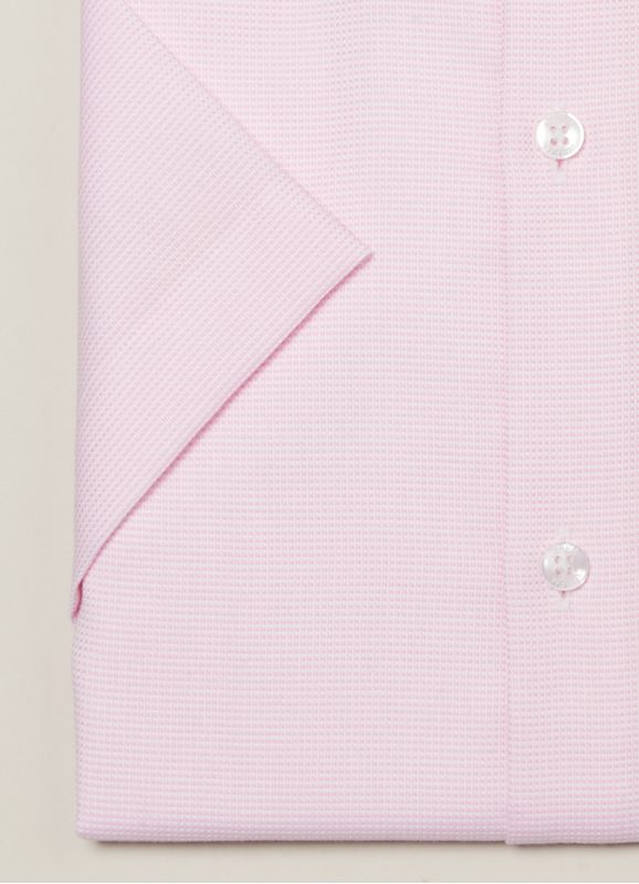NON-IRON textured cotton Short sleeve shirt – Modern fit