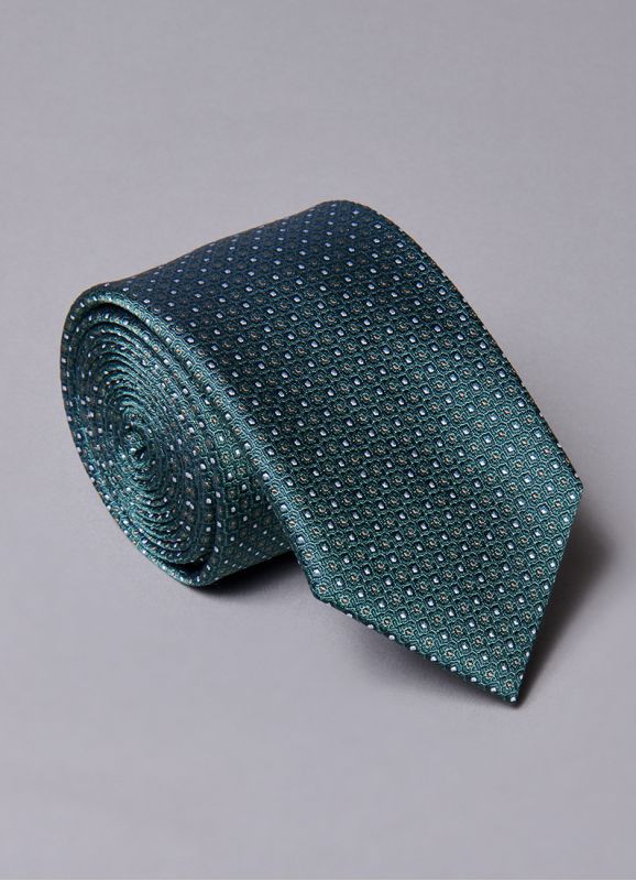 Micro print silk tie