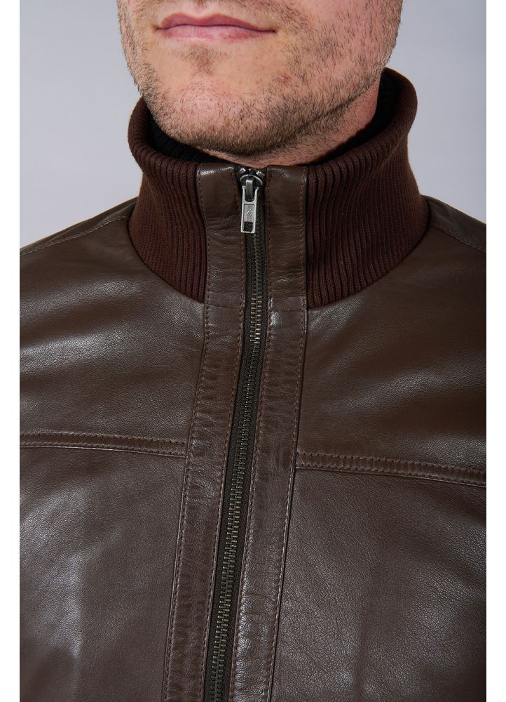 羊革・コート襟付き羊革ライダージャケット Sheep Leather Jacket with