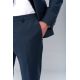 PANTALON DE COSTUME LAVABLE EN FIL À FIL BI-STRETCH DE LAINE MÉLANGÉE