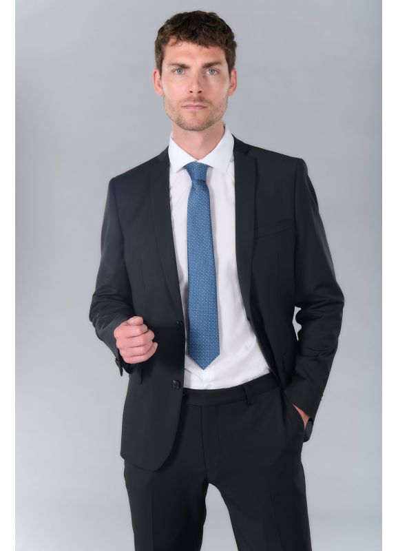 Veste de costume lavable en sergé teint en fil bi-stretch