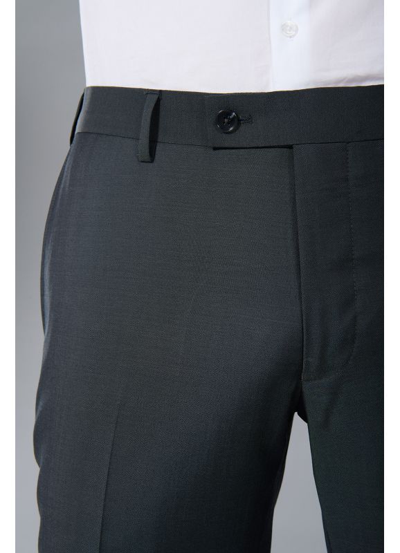 PANTALON DE COSTUME LAVABLE EN FIL À FIL BI-STRETCH DE LAINE MÉLANGÉE