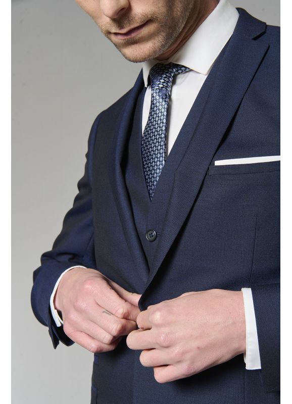 Veste de costume en fil-à-fil de laine vierge