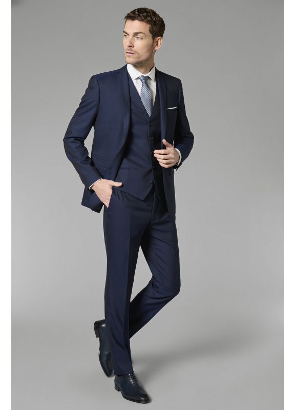 Veste de costume en fil-à-fil de laine vierge