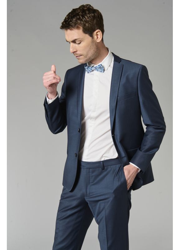 Bi stretch washable suit blazer in two-tone fil-à-fil