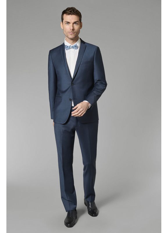 Bi stretch washable suit blazer in two-tone fil-à-fil