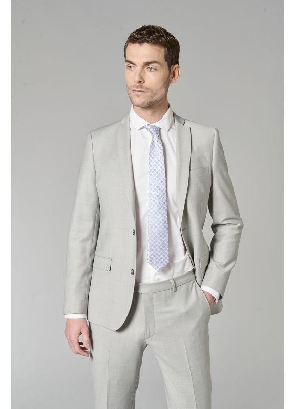 Bi stretch washable suit blazer in two-tone fil-à-fil