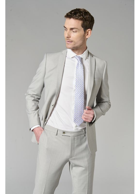 Bi stretch washable suit blazer in two-tone fil-à-fil