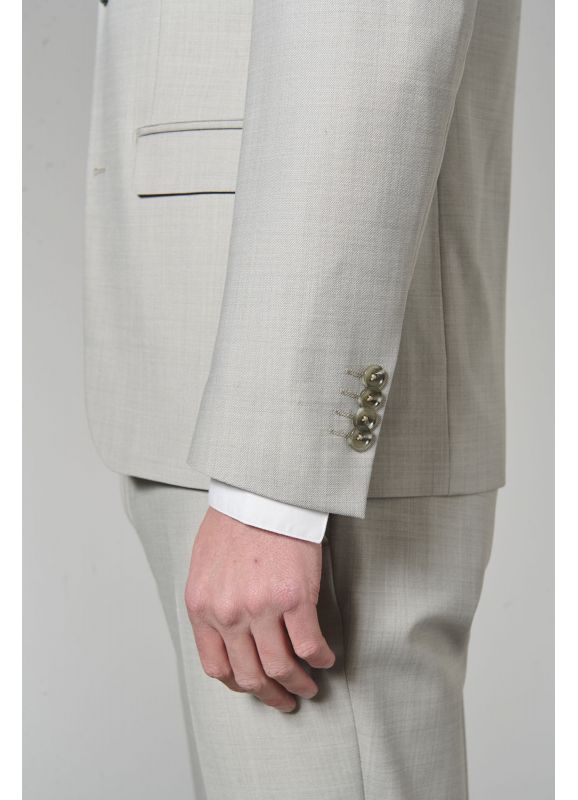 Bi stretch washable suit blazer in two-tone fil-à-fil