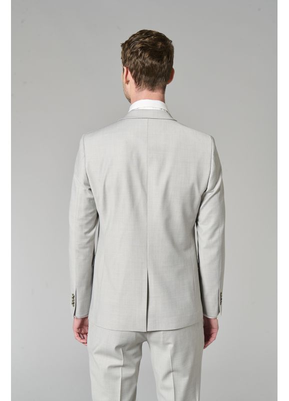 Bi stretch washable suit blazer in two-tone fil-à-fil