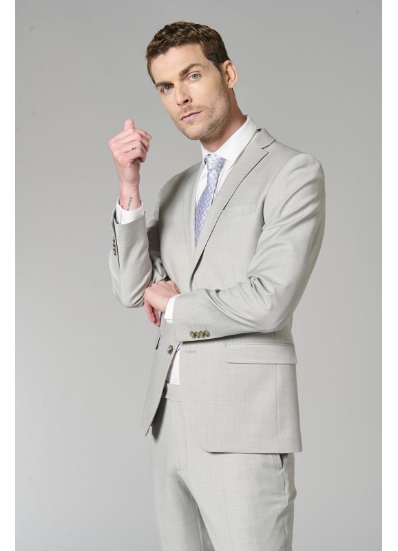 Bi stretch washable suit blazer in two-tone fil-à-fil