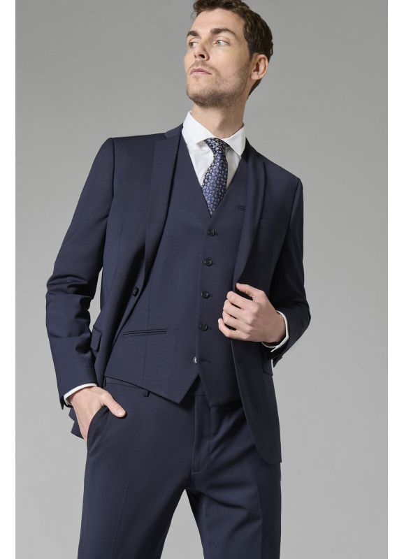 Veste de costume lavable en sergé teint en fil bi-stretch