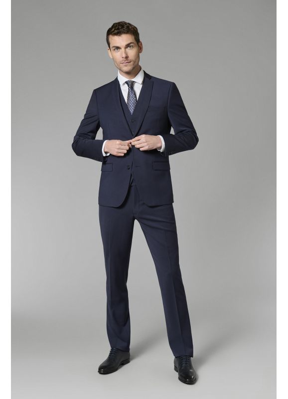 Veste de costume lavable en sergé teint en fil bi-stretch