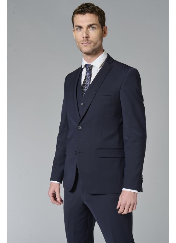 Veste de costume lavable en sergé teint en fil bi-stretch