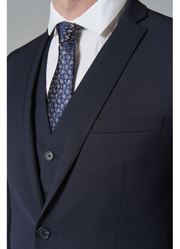 Veste de costume lavable en sergé teint en fil bi-stretch