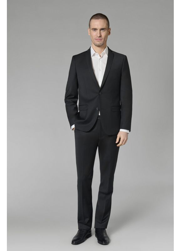 Veste de costume lavable en sergé teint en fil bi-stretch