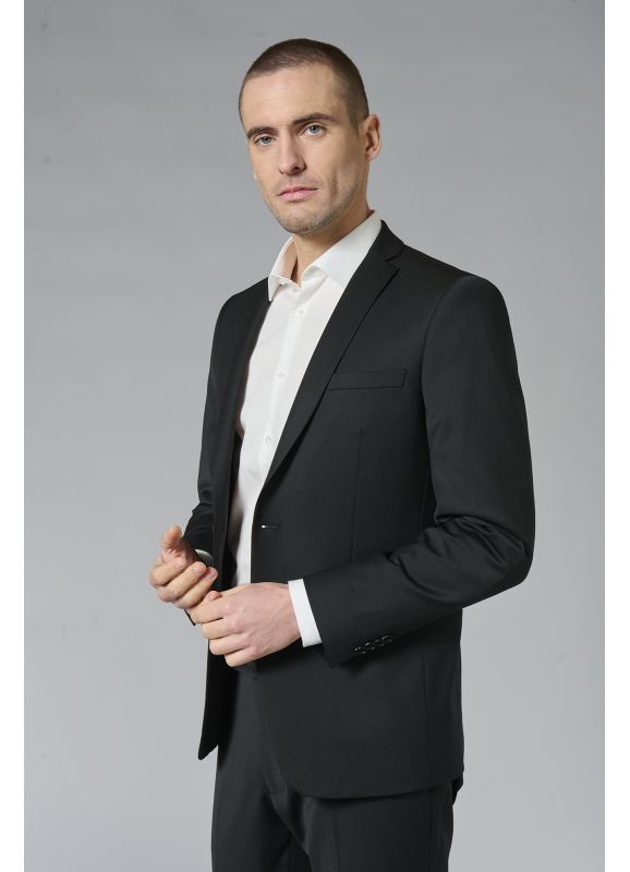Veste de costume lavable en sergé teint en fil bi-stretch