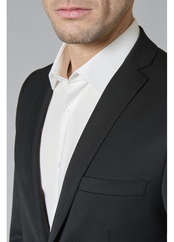 Veste de costume lavable en sergé teint en fil bi-stretch