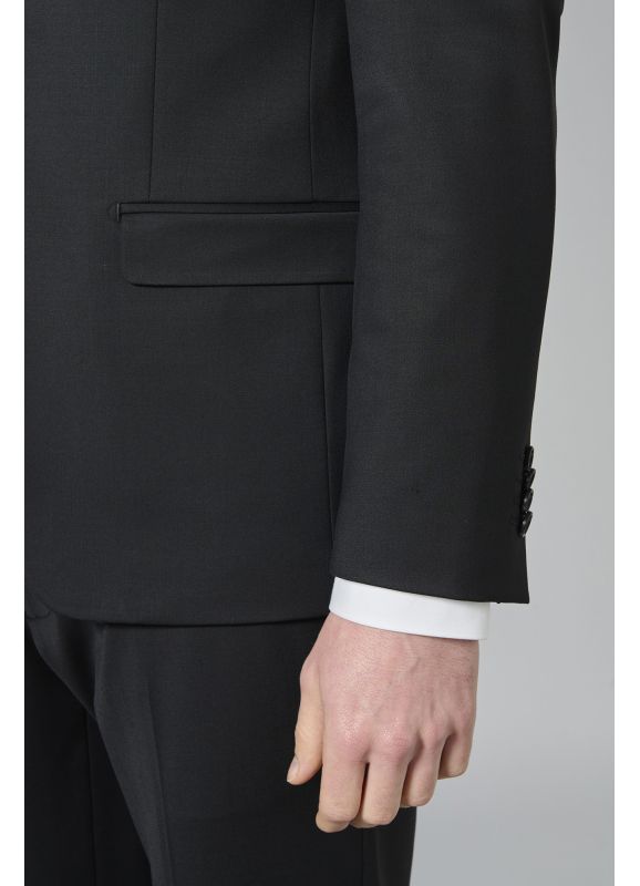 Veste de costume lavable en sergé teint en fil bi-stretch