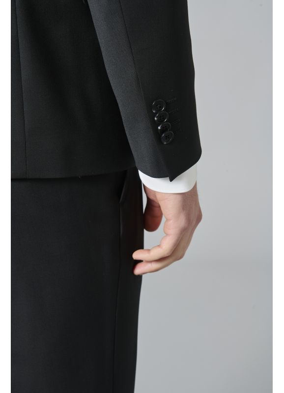 Veste de costume lavable en sergé teint en fil bi-stretch
