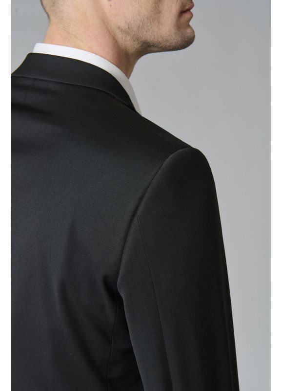 Veste de costume lavable en sergé teint en fil bi-stretch