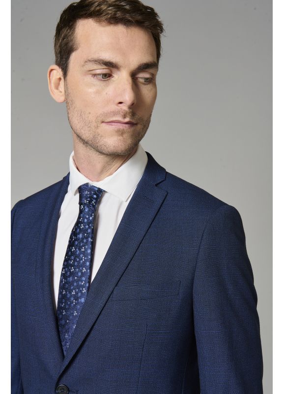Stretch suit jacket in contemporary Prince of Wales