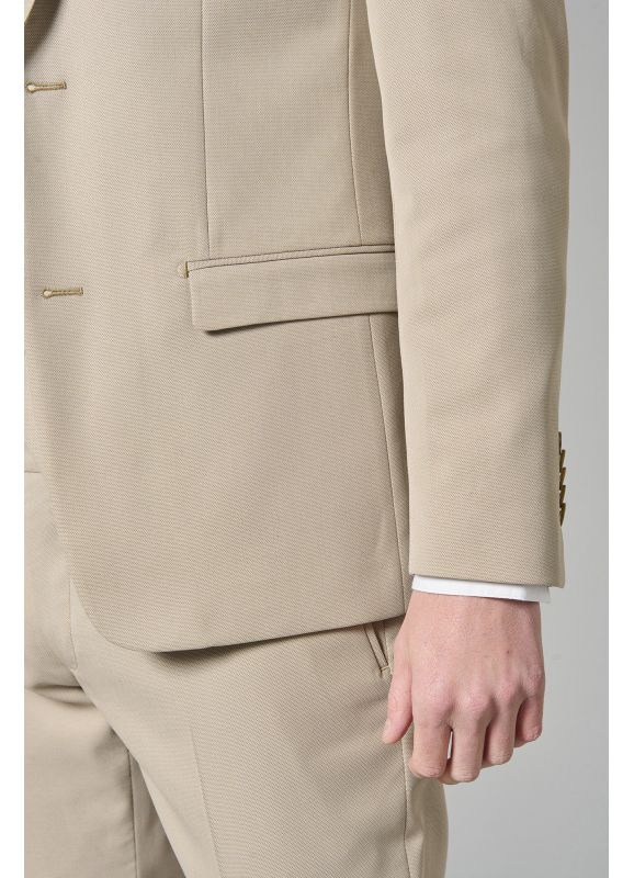 Veste de costume ajustée en tissu œil de perdrix stretch