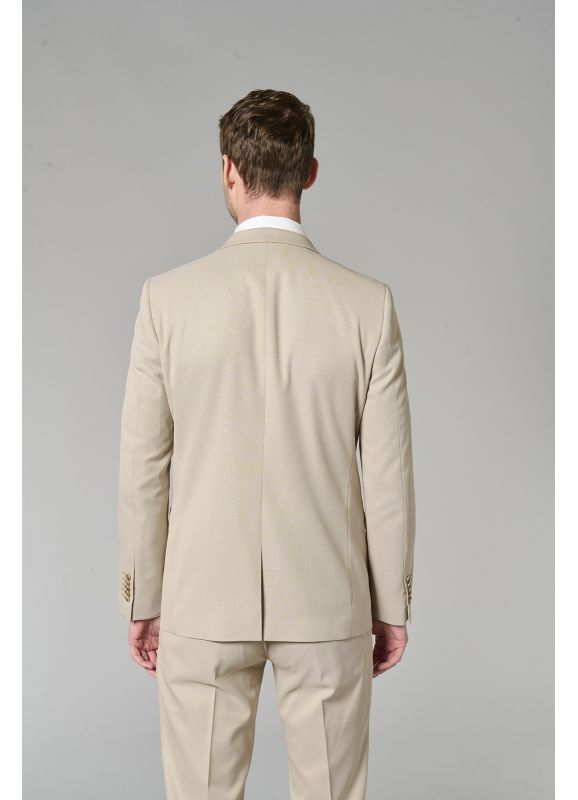Veste de costume ajustée en tissu œil de perdrix stretch