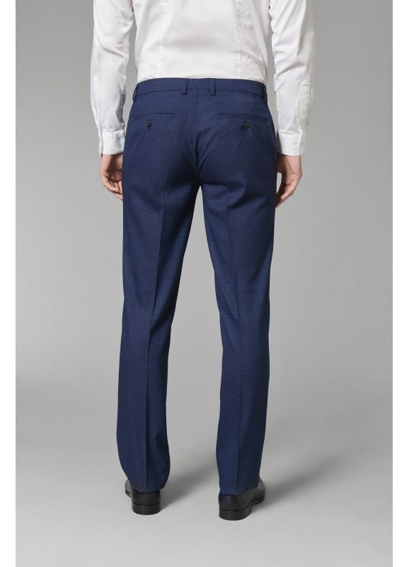 Stretch suit pants in contemporary Prince of Wales