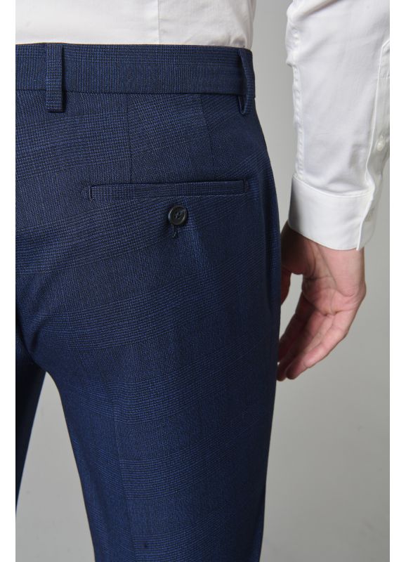 Pantalon de costume stretch en prince de Galles contemporain