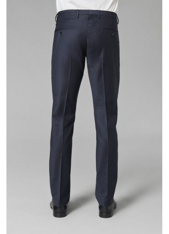 Pantalon de costume ajusté en laine mélangée bi-stretch