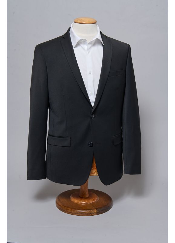 Veste de costume lavable en sergé teint en fil bi-stretch