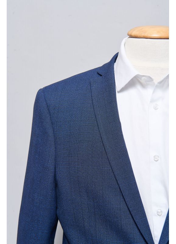 Stretch suit jacket in contemporary Prince of Wales
