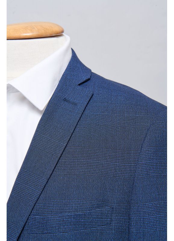 Stretch suit jacket in contemporary Prince of Wales