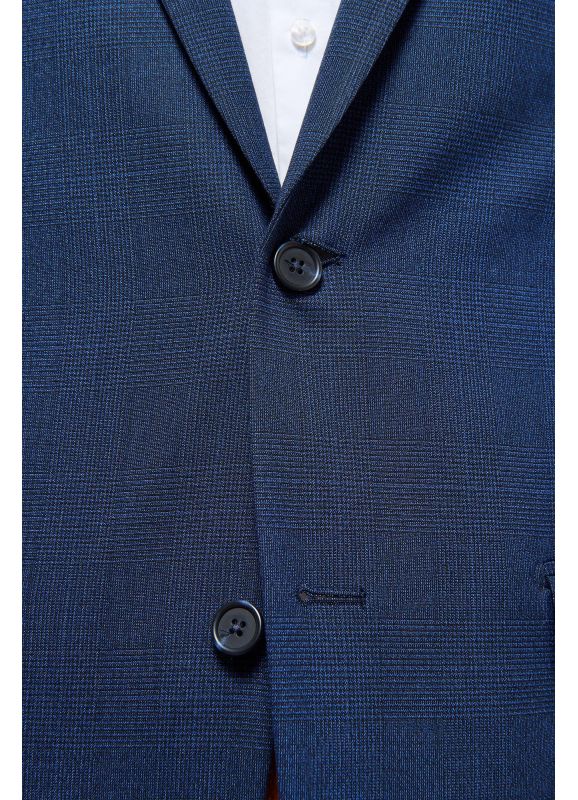 Stretch suit jacket in contemporary Prince of Wales
