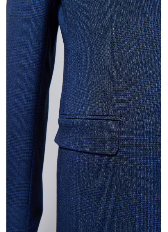 Stretch suit jacket in contemporary Prince of Wales