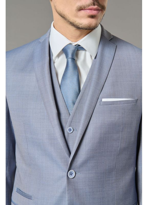 VESTE DE COSTUME EN FIL À FIL DE LAINE VIERGE