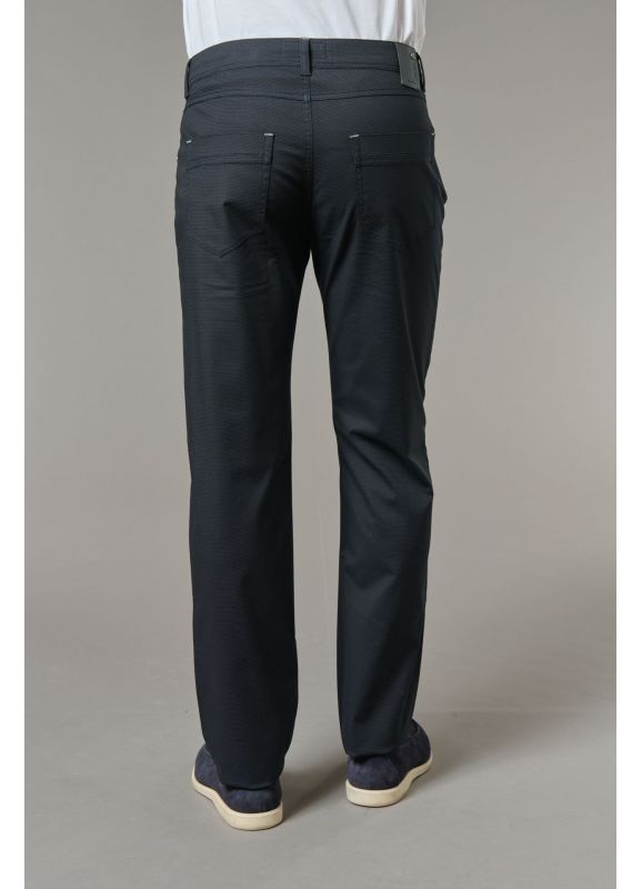 Stretch polycotton five pocket trousers with discreet design