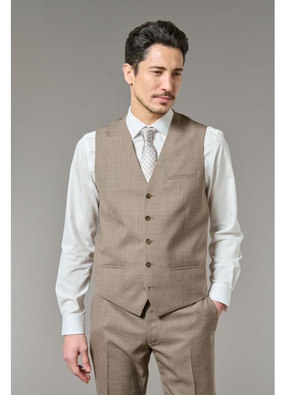 Waistcoat in virgin wool fil-à-fil