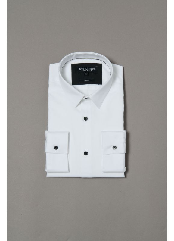 chemise faux uni coton stretch
