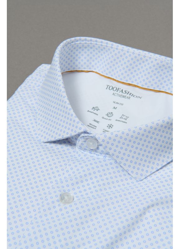 chemises print bleu